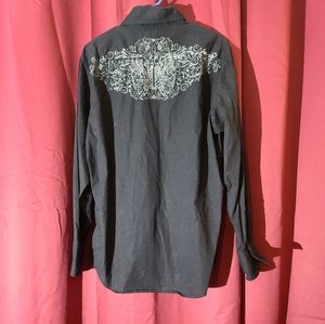 Mens level ten button down long sleeve w/graphics